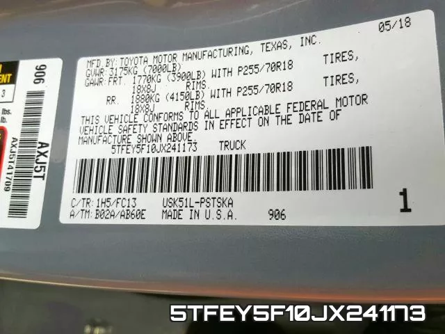 5TFEY5F10JX241173 фото 2