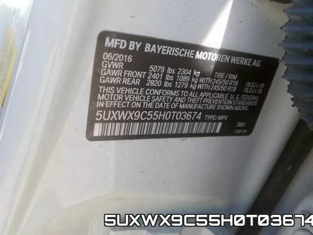 5UXWX9C55H0T03674 фото 2
