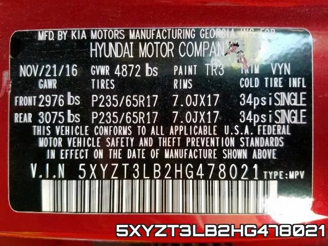 5XYZT3LB2HG478021 фото 2