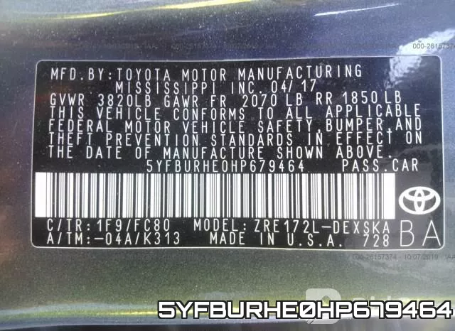 5YFBURHE0HP679464 фото 10