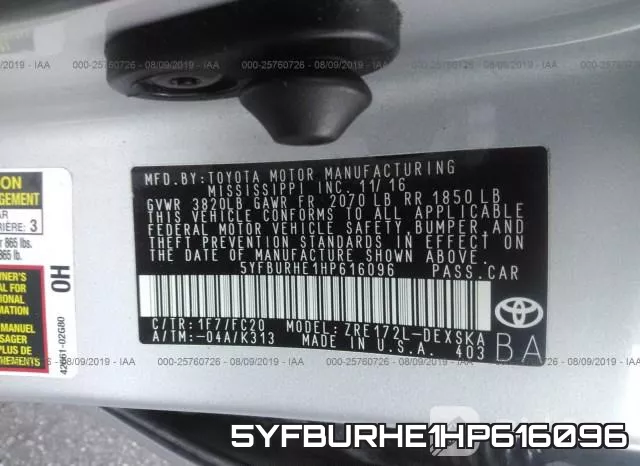 5YFBURHE1HP616096 фото 10