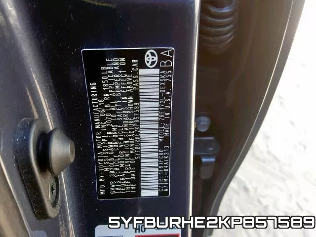 5YFBURHE2KP857589 фото 2