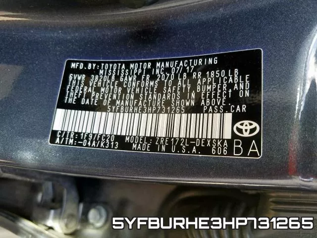 5YFBURHE3HP731265 фото 2