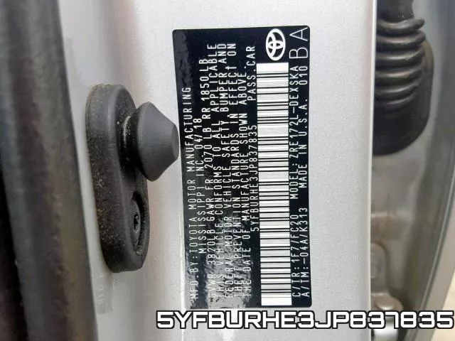 5YFBURHE3JP837835 фото 2