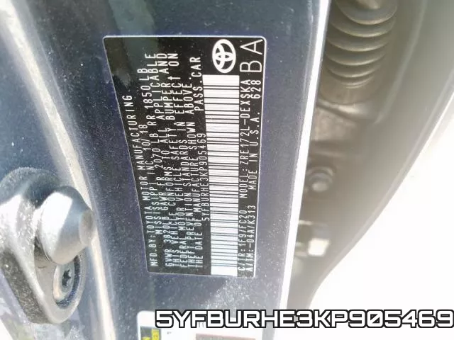 5YFBURHE3KP905469 фото 2