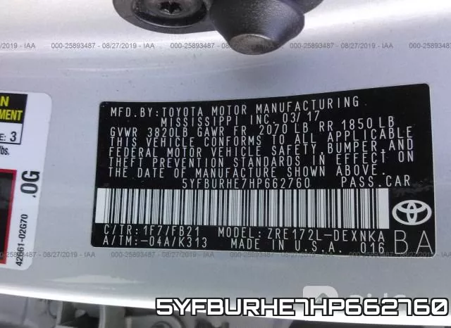5YFBURHE7HP662760 фото 10