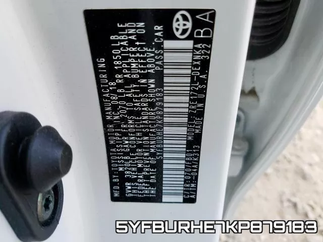 5YFBURHE7KP879183 фото 2