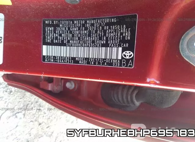 5YFBURHE8HP695783 фото 10