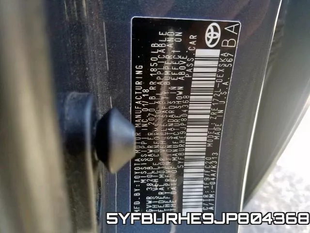 5YFBURHE9JP804368 фото 2