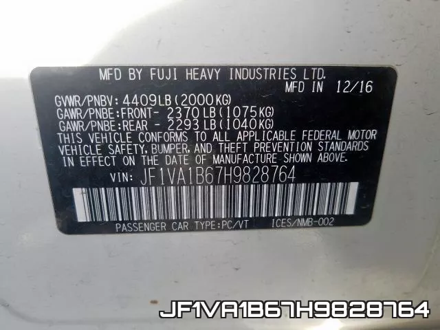 JF1VA1B67H9828764 фото 2