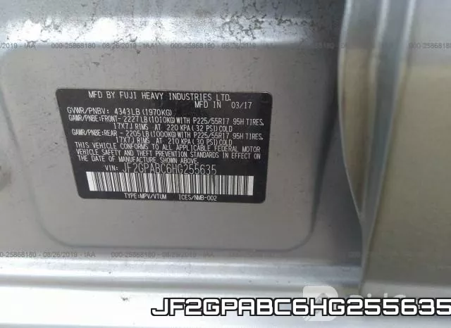 JF2GPABC6HG255635 фото 10
