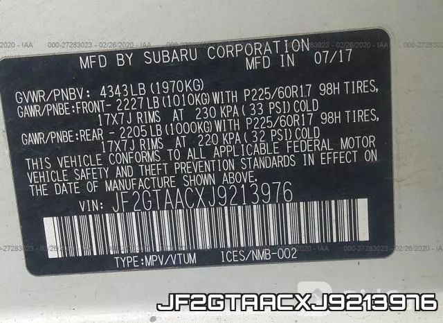 JF2GTAACXJ9213976 фото 10