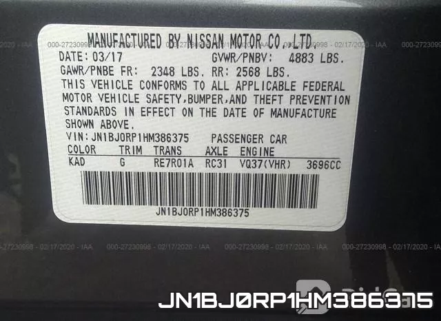 JN1BJ0RP1HM386375 фото 10
