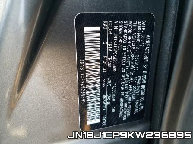 JN1BJ1CP9KW236895 фото 2