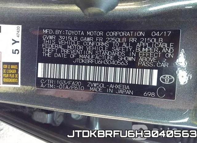 JTDKBRFU6H3040563 фото 10