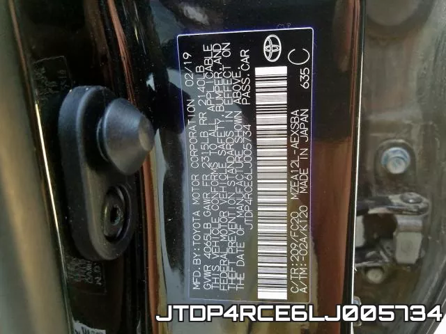 JTDP4RCE6LJ005734 фото 2