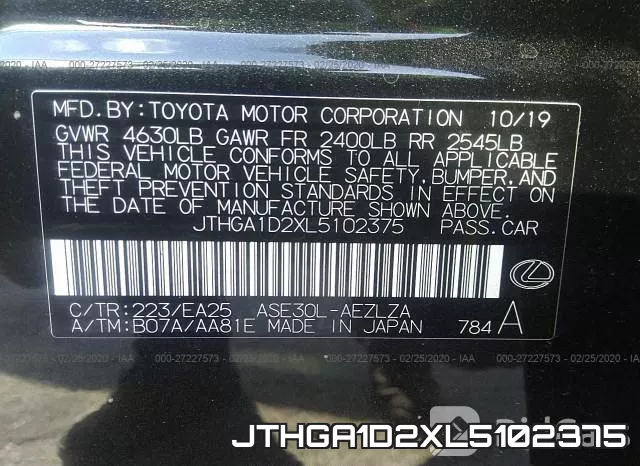 JTHGA1D2XL5102375 фото 10