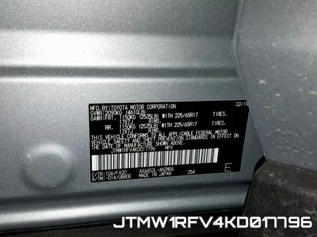 JTMW1RFV4KD017796 фото 2