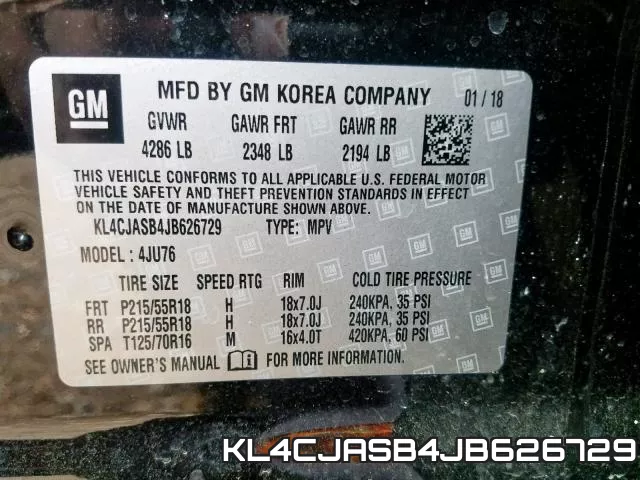 KL4CJASB4JB626729 фото 2