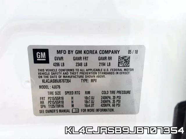 KL4CJASB9JB707354 фото 2