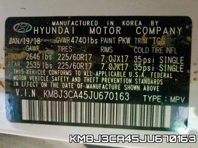 KM8J3CA45JU670163 фото 2