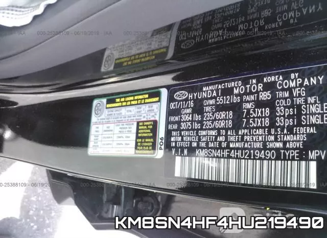 KM8SN4HF4HU219490 фото 10