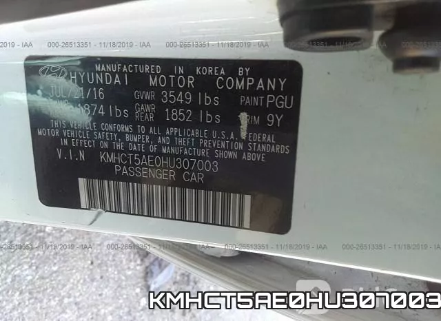 KMHCT5AE0HU307003 фото 10