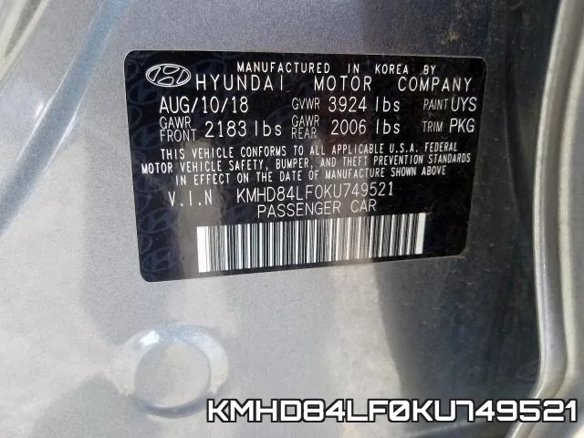 KMHD84LF0KU749521 фото 2