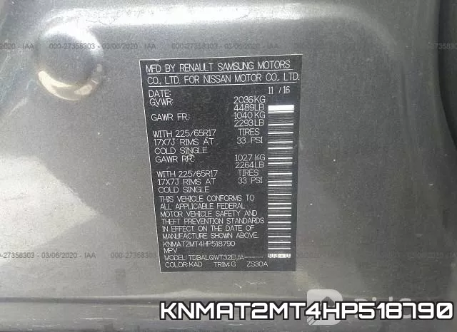KNMAT2MT4HP518790 фото 10