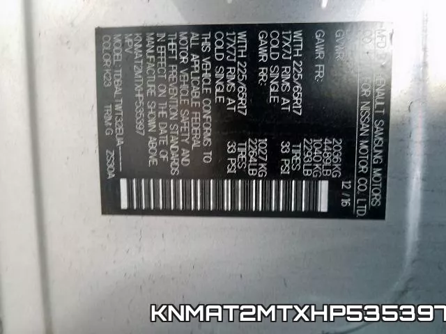 KNMAT2MTXHP535397 фото 2