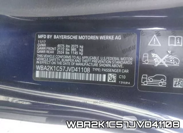 WBA2K1C57JVD41108 фото 10