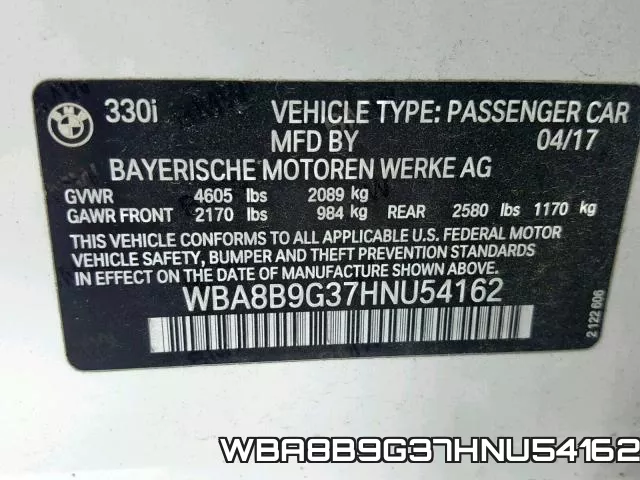 WBA8B9G37HNU54162 фото 2