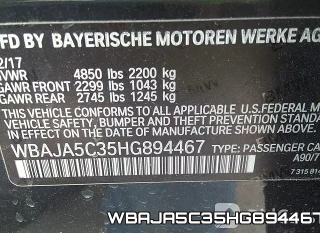 WBAJA5C35HG894467 фото 10