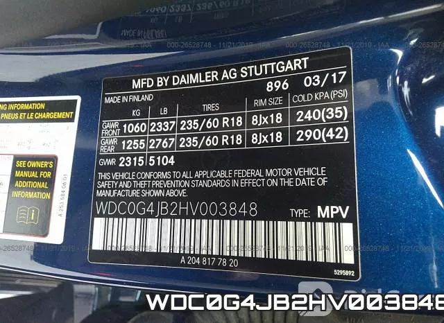 WDC0G4JB2HV003848 фото 10