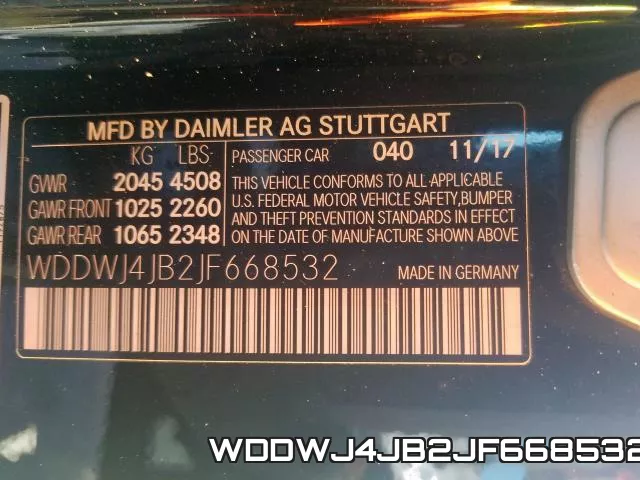 WDDWJ4JB2JF668532 фото 2