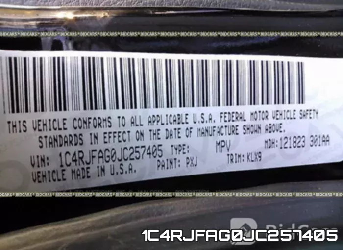 1C4RJFAG0JC257405 фото 10
