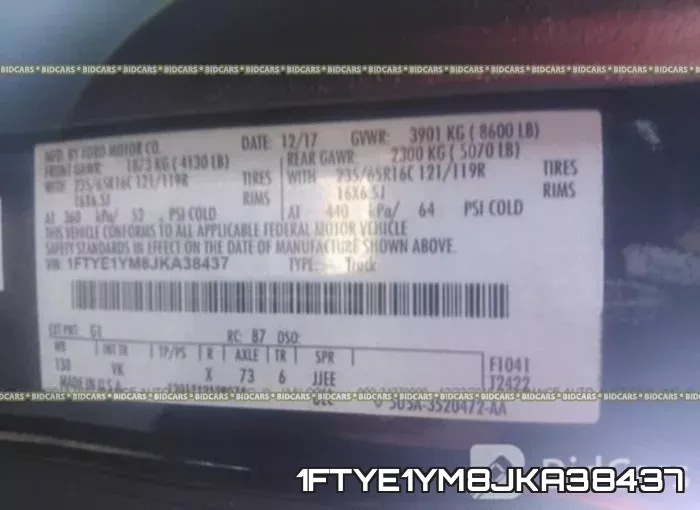1FTYE1YM8JKA38437 фото 10