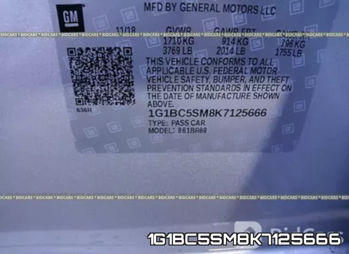 1G1BC5SM8K7125666 фото 10