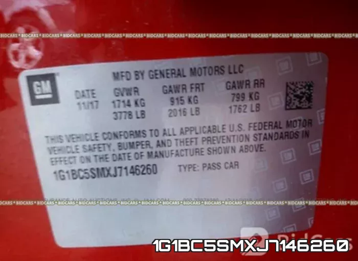 1G1BC5SMXJ7146260 фото 10