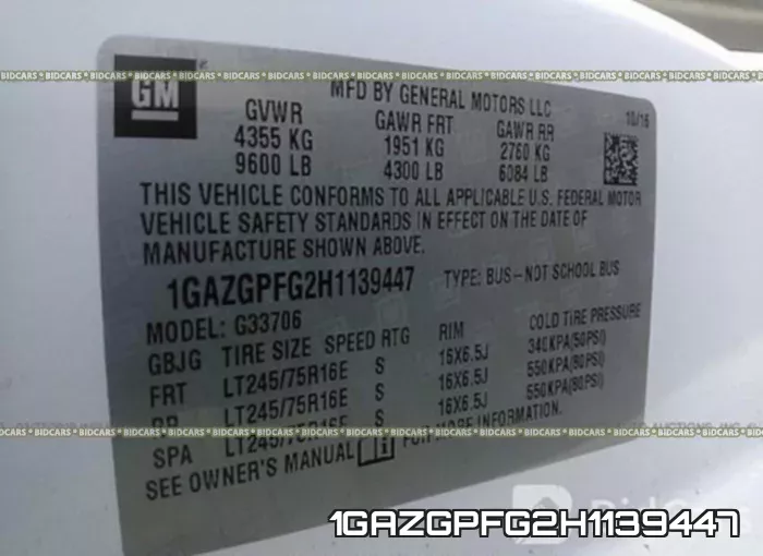 1GAZGPFG2H1139447 фото 10