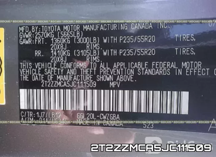 2T2ZZMCA5JC111509 фото 10