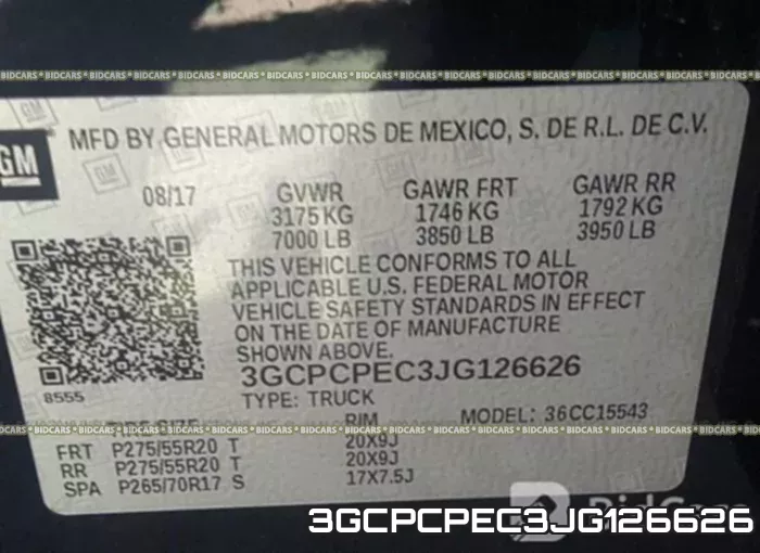 3GCPCPEC3JG126626 фото 10