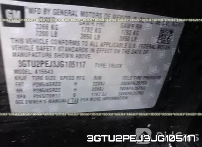 3GTU2PEJ3JG105117 фото 10