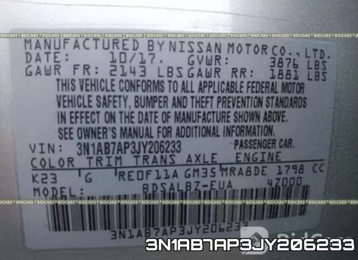 3N1AB7AP3JY206233 фото 10