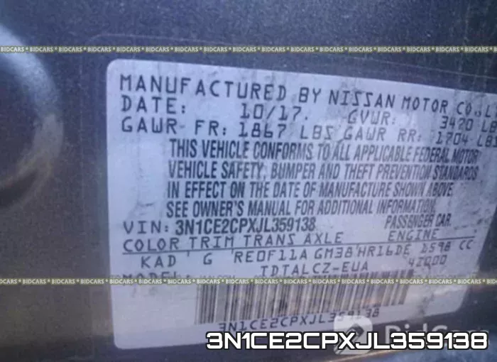 3N1CE2CPXJL359138 фото 10