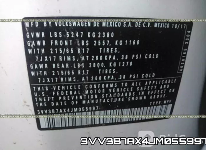 3VV3B7AX4JM055997 фото 10