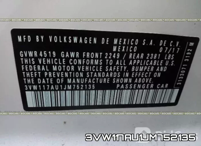 3VW117AU1JM752135 фото 10
