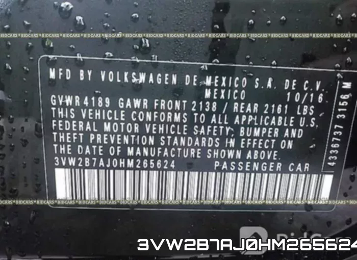 3VW2B7AJ0HM265624 фото 10