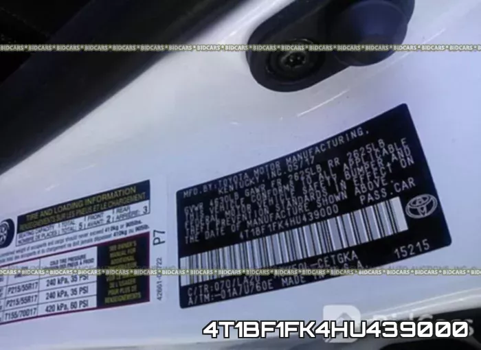 4T1BF1FK4HU439000 фото 10