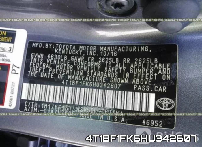 4T1BF1FK6HU342607 фото 10